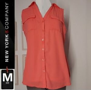 🎁 10/$25 NY & Co coral blouse,  medium